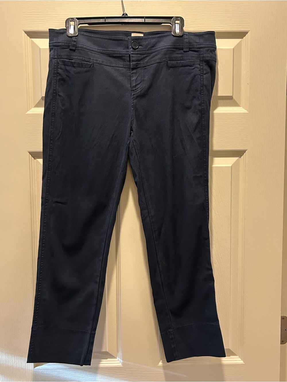ecru Navy Stretch Crop Slim pants